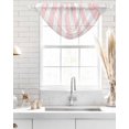 thumbnail image 4 of Waterfall Valances for Windows, Pink Striped Kitchen Sheer Valance Curtains, Modern Farmhouse Pink White Stripes Rod Pocket Elegant Swag Valances for Living Room Bedroom, 47.2"x38.5", 2 Panel, 4 of 8