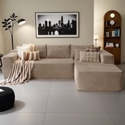 Ovios 106 Cloud Sofa Couch No Assembly Boneless Deep Seat Sofa for Living Room, Camel(Corduroy)