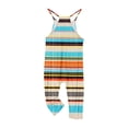 thumbnail image 3 of Zwiiyzr Girl's Casual Sleeveless Jumpsuits Spaghetti Straps Harem Long Overalls with Pockets 5-14Y Multicolor, 3 of 5