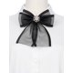 thumbnail image 4 of INSPIRE CHIC Broche de mujer Clip Malla Flor Perlas Rhinestone Color Sólido Lazo Negro, 4 of 5