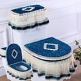 thumbnail image 4 of Juego de tapa de inodoro de tres piezas para armarios en forma de U, juego de tapa de inodoro suave con patrones exquisitos y rendimiento de absorción de humedad para baño (3 piezas/juego), 4 of 5