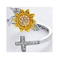 thumbnail image 4 of AOBOCO Gifts for Women Sunflower Open Ring You Are My Sunshine Lettering Ring with Cubic Zirconia for Women Mom Mama Nana, 4 of 6