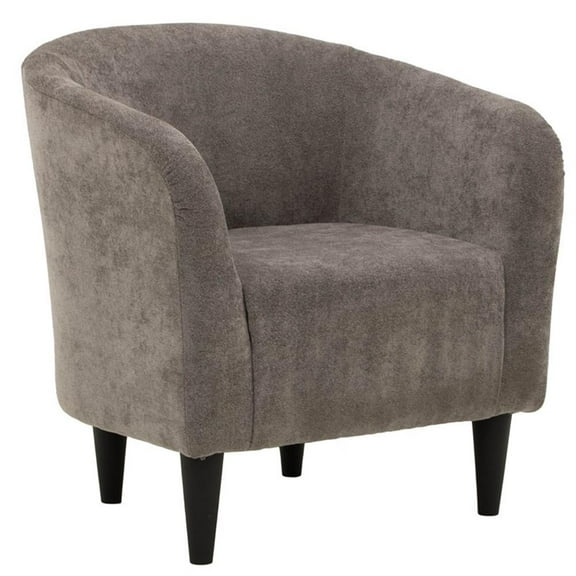 Fox Hill Trading Traditional Polyester Fabric & EPS Curved Tub Chair in Gray