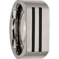 thumbnail image 5 of Titanium Brushed Black Enamel Stripes 10mm Band (Size 14) Made In China tb250-14, 5 of 5