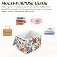 thumbnail image 6 of Yayeee Collapsible Cube Storage Bin with Lid Fabric Closet Decorative Basket with Handles, Red Japanese Floral Pattern, 6 of 7