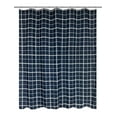 thumbnail image 4 of Mainstays 16-Piece Navy Blue Check Shower Curtain Bathroom Set – Fabric Curtain with Rug, Hooks, Soap Dispenser & Tray, 4 of 16