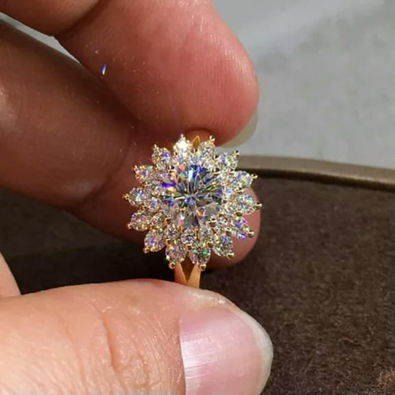 EOEMY Gorgeous 925 Silver Filled Ring Cubic Zirconia Women Wedding Jewelry Size 6-10-7-Silver
