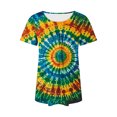thumbnail image 6 of Womens Tie-Dye T Shirts Summer Fashion Tunic Tops for Leggings Colorful Round Neck Short Sleeve Tee, 6 of 7