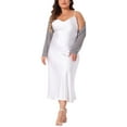 thumbnail image 3 of Agnes Orinda Women's Plus Size Mother's Day Long Sleeve Open Front Sheer See Through Mesh Bolero Shrug Crop Cardigans 3X Gray, 3 of 7