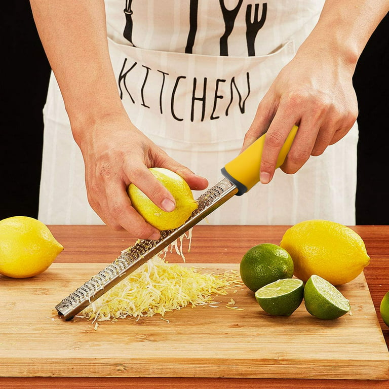 Lemon Zester & Cheese Grater-Premium Stainless Steel - A Sharp Kitchen Tool for Ginger, Garlic, Nutmeg, Chocolate, Vegetables, Fruits, Dishwasher
