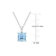 thumbnail image 4 of 3.00 Carat (Ctw) Princess-Cut Blue Topaz Solitaire Pendant Necklace in Sterling Silver with Chain, 4 of 4