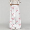 thumbnail image 6 of Womens Sweatpants Fuzzy Plush Heart Print Elastic Waist Cozy Lounge Wide Leg Sweatpants Women Purple M, 6 of 8