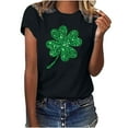 thumbnail image 2 of POTETI St Patricks Day Shirts Women Clover Short Sleeve Crew Neck Shirt Tops, 2 of 7