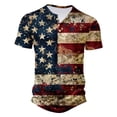 thumbnail image 4 of GaThRRgYP Mens American Flag T-Shirt on Clearance,Mens Tank Tops,save up under 50%,Men's Printing Button Casual Short Sleeve Round-Neck Blouses Shirts Multicolor XL, 4 of 5