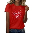 thumbnail image 4 of Vmvidoty Graphic Shirt for Women Cute Red Heart Short Sleeve Ladies Tee Tops Teen Girls Casual T Shirt Red M, 4 of 5