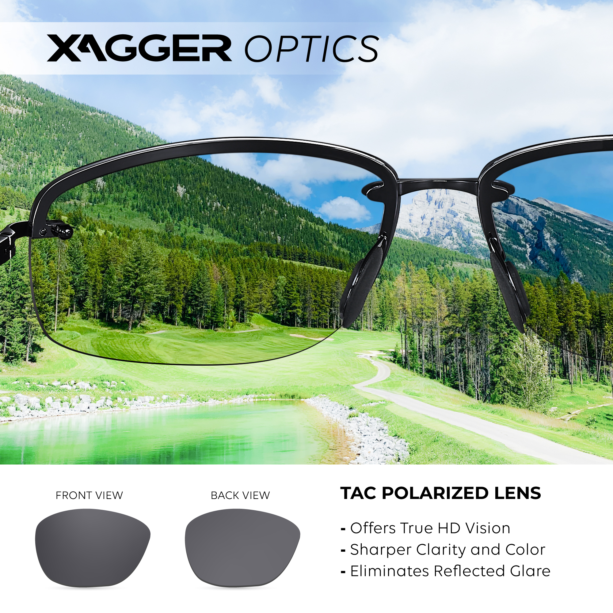 Xagger Polarized Rimless Driving Sunglasses for Men photo 4