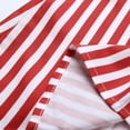 thumbnail image 4 of Oversized T Shirts For womens Long Sleeve Button Down Collar Tops Striped Red Swomens Camisas, 4 of 5