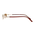thumbnail image 4 of SA106 Extra Small Mens Rectangular Metal Rim Classic Color Lens Sunglasses Gold Brown, 4 of 4