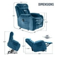 thumbnail image 5 of Lohoms Metal Wood Sponge Recliners with Remote Control, Blue, 5 of 10
