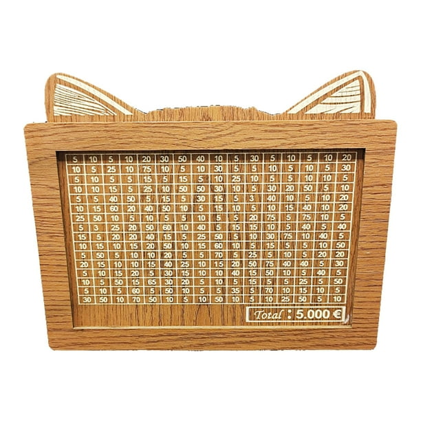 Hucha de madera con contador, ideal para el hogar, ideal como ahorro para amigos y niños. 5000 euros