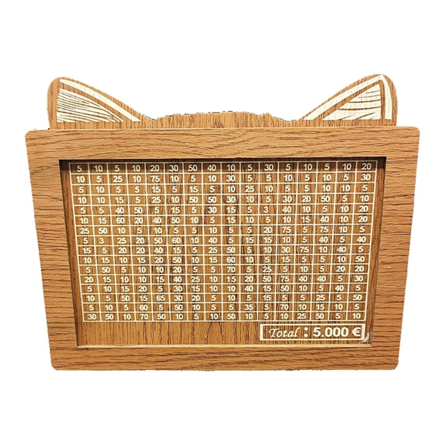 Hucha de madera con contador, ideal para el hogar, ideal como ahorro para amigos y niños. 5000 euros
