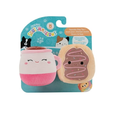 Squishmallows Original 3.5 inch 2-Pack Emery Latte and Deja Donut Dog Toys - Small Ultra Soft Plush Pet Toy