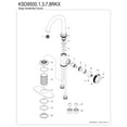 thumbnail image 6 of Kingston Brass KSD8503RKX Webb Single-Handle Bar Faucet with Knurled Handle, Antique Brass, 6 of 6