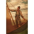 thumbnail image 2 of John George Brown 17x24 Black Ornate Framed Double Matted Museum Art Print Titled: Hoisting the Sail, 2 of 5