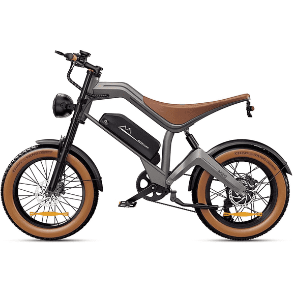 DYU Electric Bike for Adults Electric Motorcycle Peak 1500W 20" Fat Tire All-Terrain Electric Dirt Bike 48V 18.2AH Battery Powered 100 Miles Max Range 32MPH