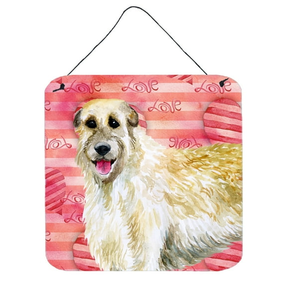 Irish Wolfhound Love Wall or Door Hanging Prints Red