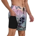 thumbnail image 2 of Balery Mist Sunflower Skull Mens Swim Trunks Swim Shorts for Men Quick Dry Inseam Beach Shorts with Compression Liner Pocket-X-Large, 2 of 9