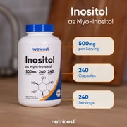 Nutricost Inositol Capsules 500mg, 240 Capsules - Non-GMO, Gluten Free Supplement