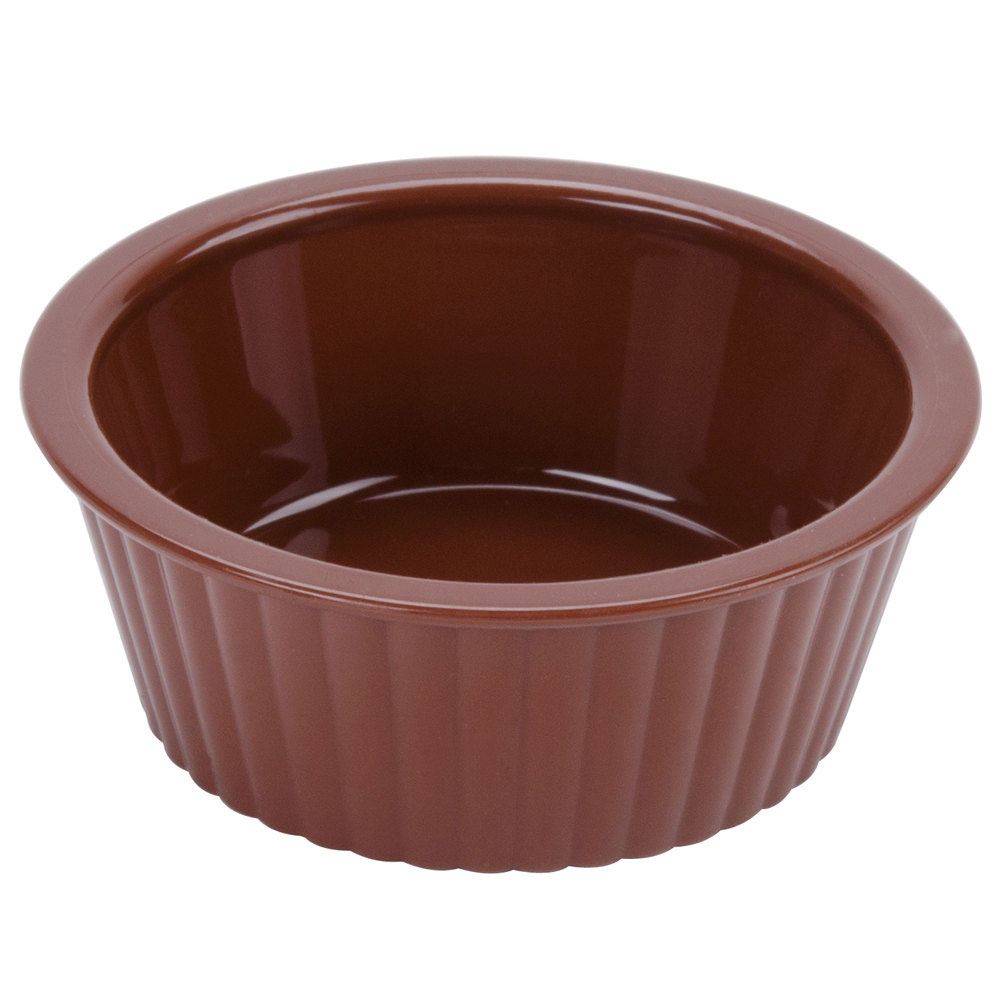 4 oz. 4 inch Ramekin 1.5 inch Deep Brown SAN,Pack of 3