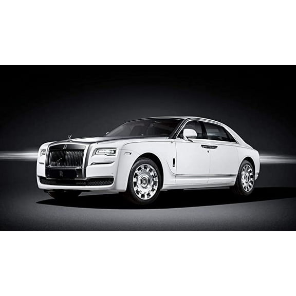 Iconic Arts Supercar Laminated 24x36 Poster: Rolls Royce Ghost Eternal Love White Luxury Car