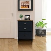 Sorbus  Nightstand with Top Shelf and 3 Drawers - Wood Farmhouse Décor Style