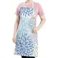 thumbnail image 5 of Blue Floral Leaf Pattern Apron-Garden Aprons for Women with Pockets-Cotton Linen Waterproof Kitchen Cooking Gardening Aprons Adjustable for Kitchen,Cooking,BBQ and Salon 33x27 Inch, 5 of 7