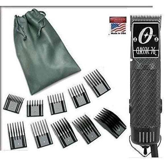 Oster Classic 76 Carbon Fiber Design Limited Edition Hair Clipper + 10 Piece Combs