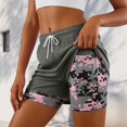 thumbnail image 5 of larppty Womens Workout Gym Shorts Athletic Yoga High Waist 2 in 1 Camo Liner Running Shorts Quick Dry Short Pants with Pocket（AG， XS）, 5 of 9