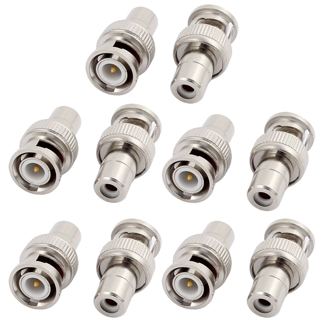 10 pcs BNC Male Plug to RCA Female Jack Coax Cable Video Adapter Connector