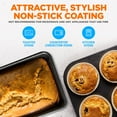 thumbnail image 6 of NutriChef 8-Piece Nonstick Bakeware Set - PFOA PFOS PTFE Free Baking Tray Set w/ Non-Stick Coating, 450°F Oven Safe, Round Cake, Loaf, Muffin, Wide/Square Pans, Cookie Sheet (Black), 6 of 10