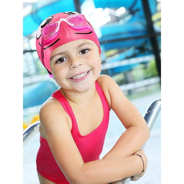 2 Packs Kids Swimming Cap, Children Elastic Swimming Hats Silicone Swimming  Caps for Girls and Boys Waterproof Stretchy Swim Bathing Caps Keep Hair