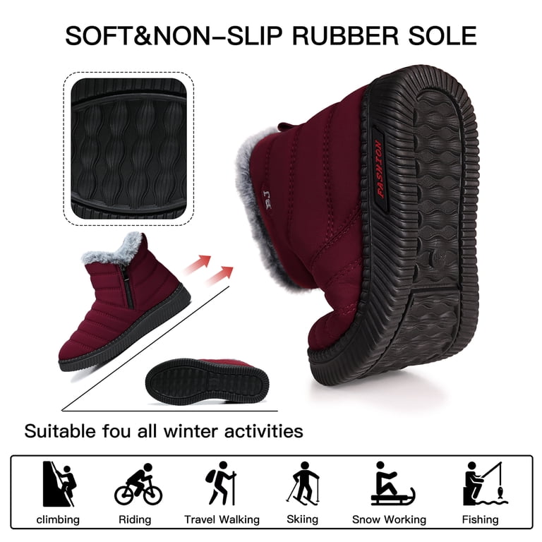 LANREMON Snow Boots for Women Warm Faux Fur Lined Winter  display picture 2