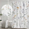 thumbnail image 4 of Watercolor Wildflowers Shower Curtain Set - 48" x 72" Washable Bathtub Curtain with 12 Hooks, Spring Pastoral Botanical Waterproof Fabric Stall Shower Curtains for Bathroom/Bathtub Décor, 4 of 6