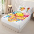 thumbnail image 2 of Homewish Heart Shaped Baseball Ice Cream Print Zipper Full Size Comforter Sets with Fitted Sheet and 2 Pillowcases,Waffle Cone Zipper Bedding Set For Kids Boys And Girls,Reversible,4 Pieces, 2 of 7