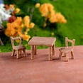 thumbnail image 2 of Miniature Wooden Table and Chair Set for Dollhouse Accessories Rustic Style Furniture Decor for DIY Craft Projects Fairy Gardens and Micro Landscape Ornaments, 2 of 6