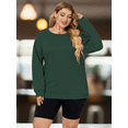 thumbnail image 3 of NISVIYA Plus Size Shirts for Women Fall Dressy Casual Long Sleeve Tops Oversized Crewneck Sweatshirt, 3 of 5