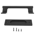 thumbnail image 1 of Manija de puerta corrediza de doble cara, universal, de aleación de aluminio negro, para puertas de granero, herrajes para el hogar y el dormitorio., 1 of 14