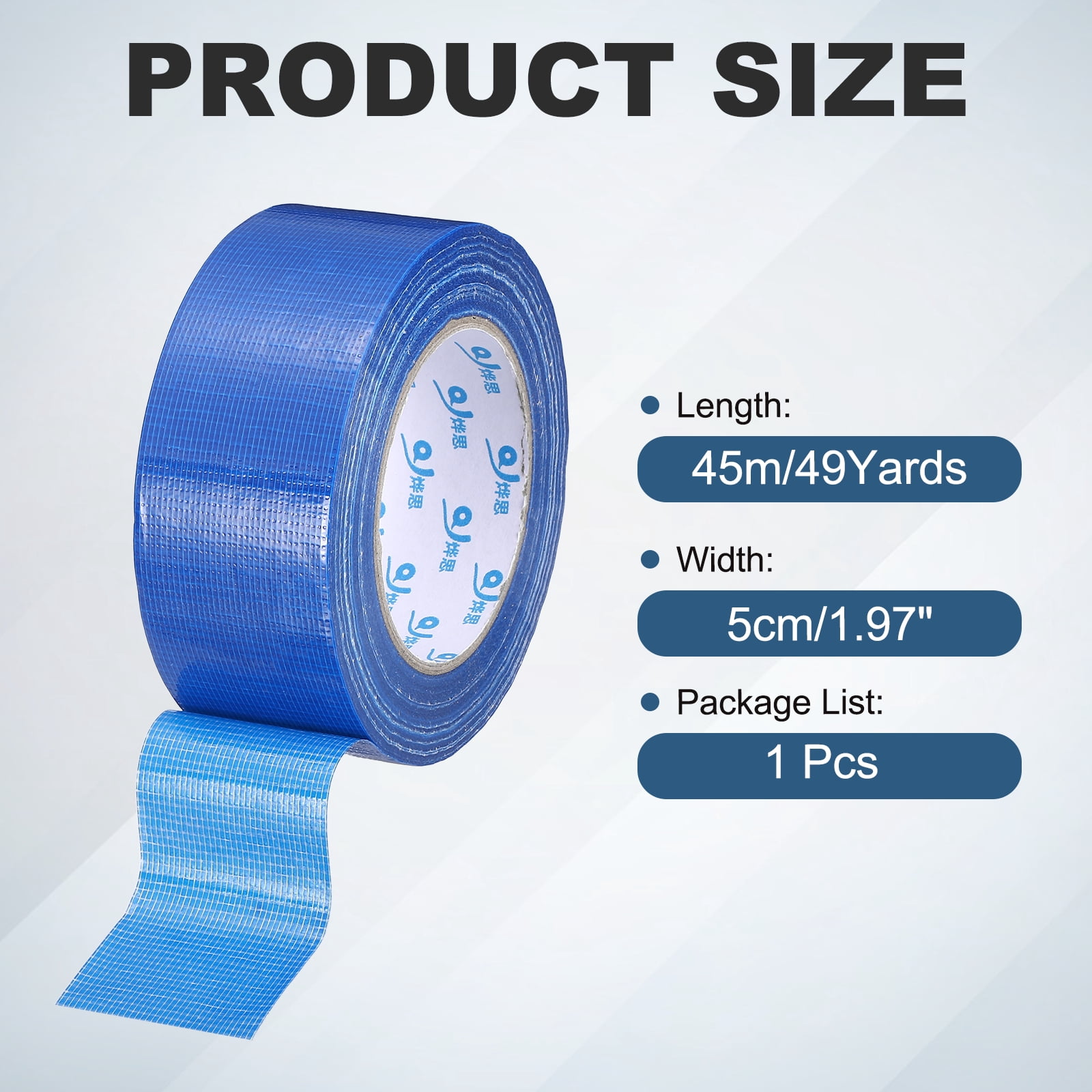 Uxcell Duct Tape (1.97 Inch x 49 Yards, Blue) Heavy Duty Industrial Duct Tape Easy Use Strong Adhesive No Residue, for Repairs Crafts Projects Home Improvement