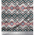 thumbnail image 1 of Soimoi Polyester Crepe Fabric Geometric Kilim Print Fabric by Yard 52 Inch Wide, 1 of 1