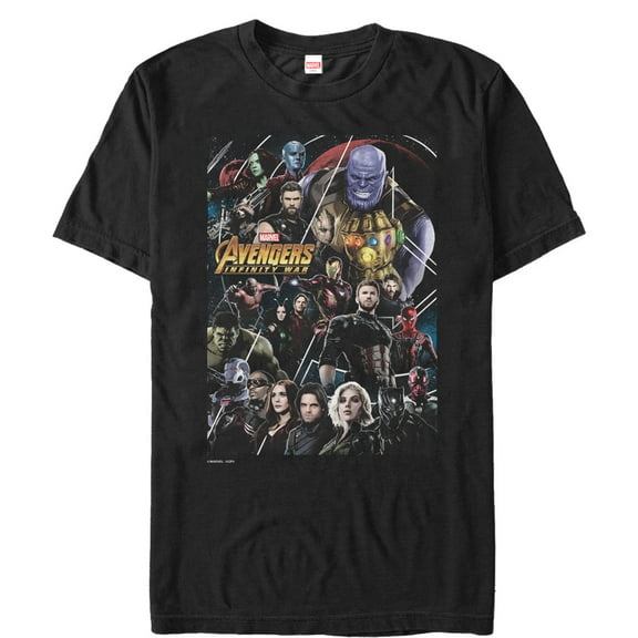 Men's Marvel Avengers: Infinity War Character View Graphic Tee Black Large
